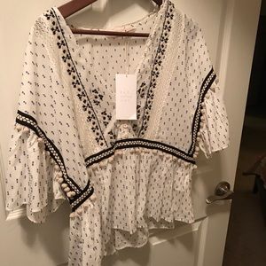 Zara NWT embroidered top